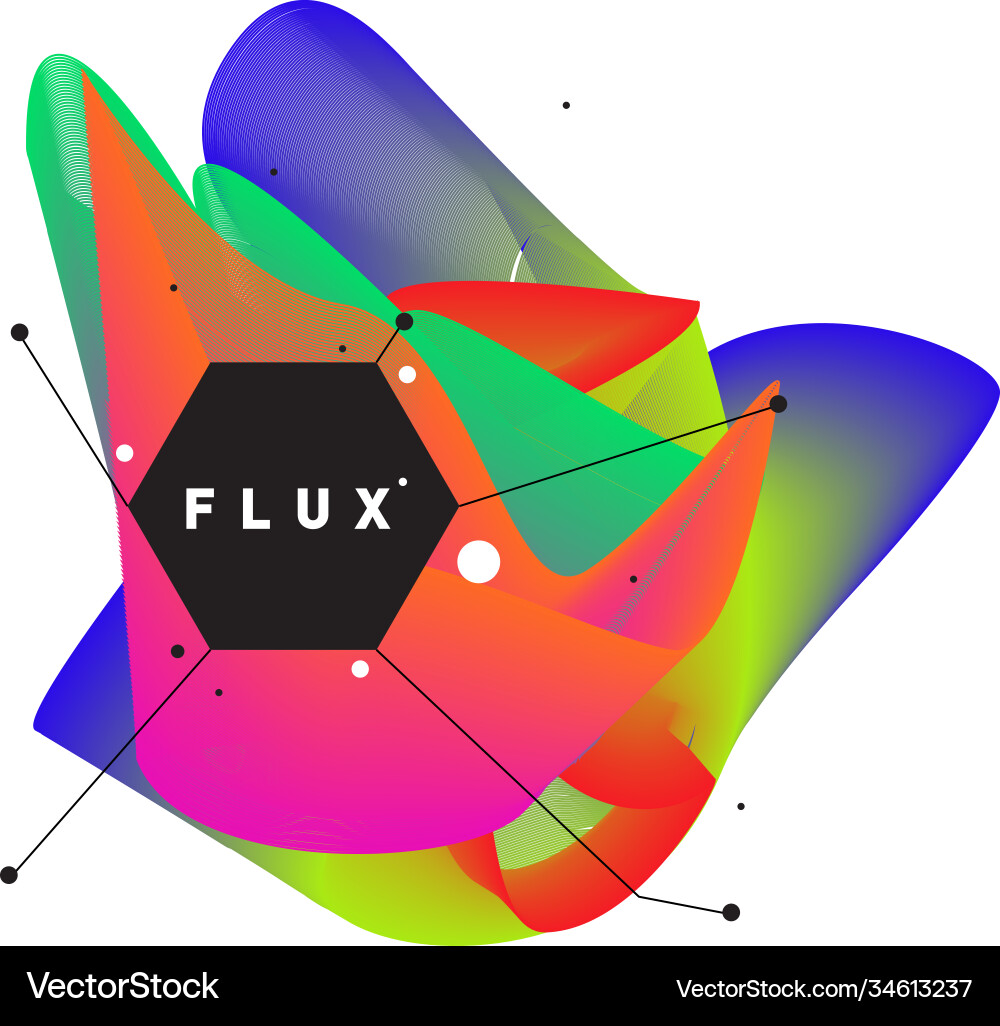 3d colorful wave background dynamic flux effect 3d colorful wave background dynamic flux effect Vector Image