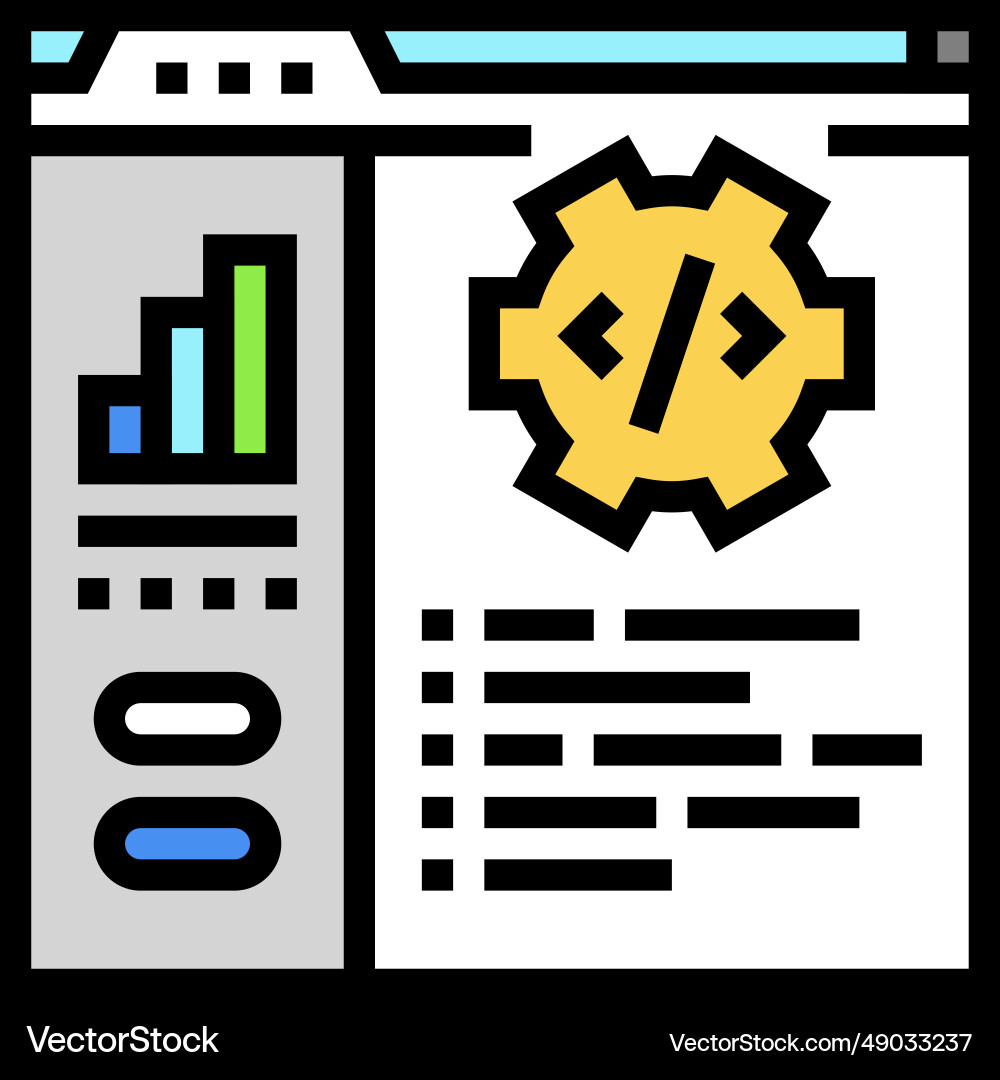 Code-Optimierung Analyse Farbsymbol Code-Optimierung Analyse Farbsymbol vektorbild