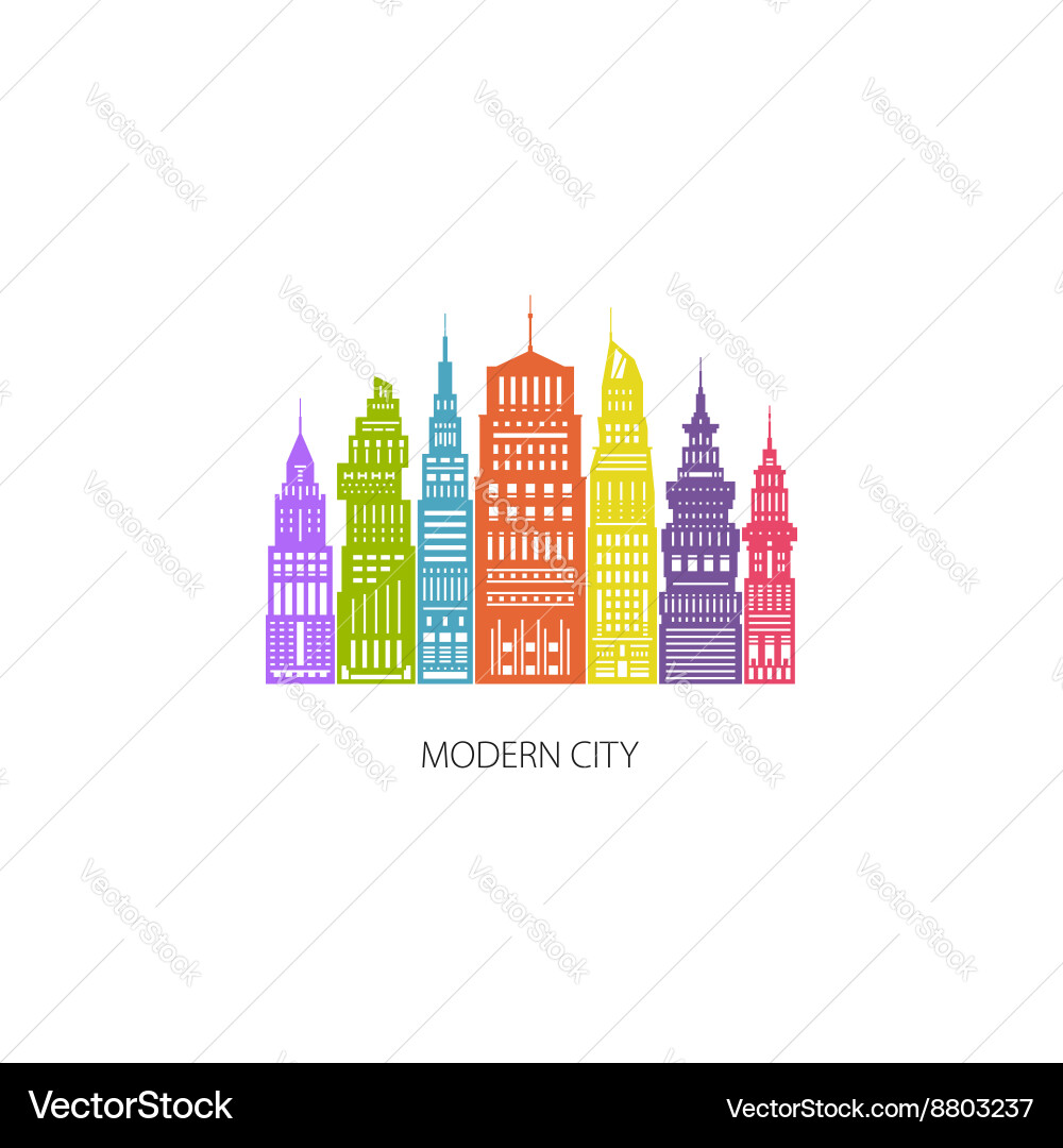 Colorful big city emblem Vector Image