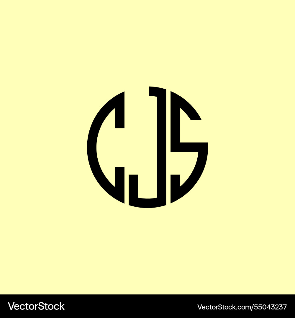 Creative rounded initial letters cjs logo Vector Image
