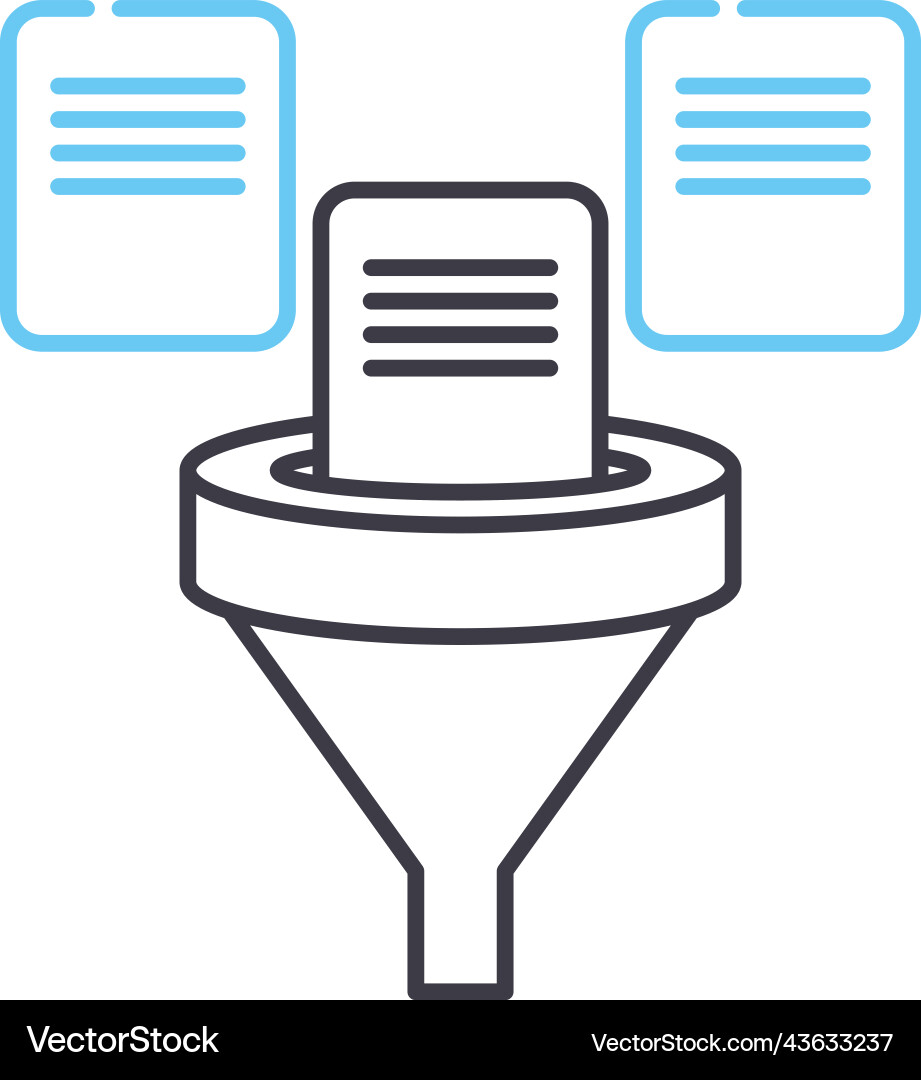 Data filter line icon outline symbol Vector Image