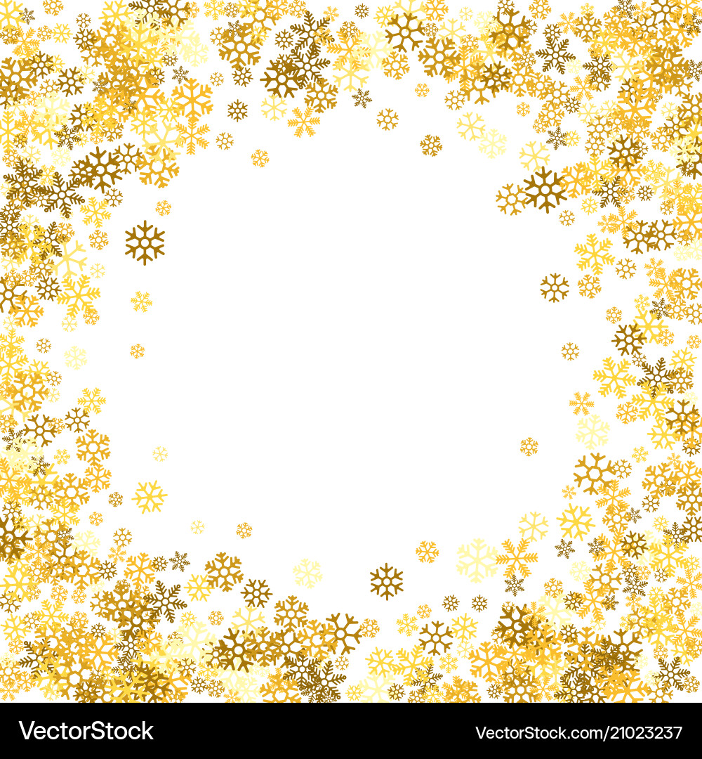 Frame or border of random scatter snowflakes Frame or border of random scatter snowflakes vector image