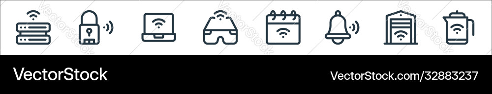 Internet things line icons linear set quality vector image