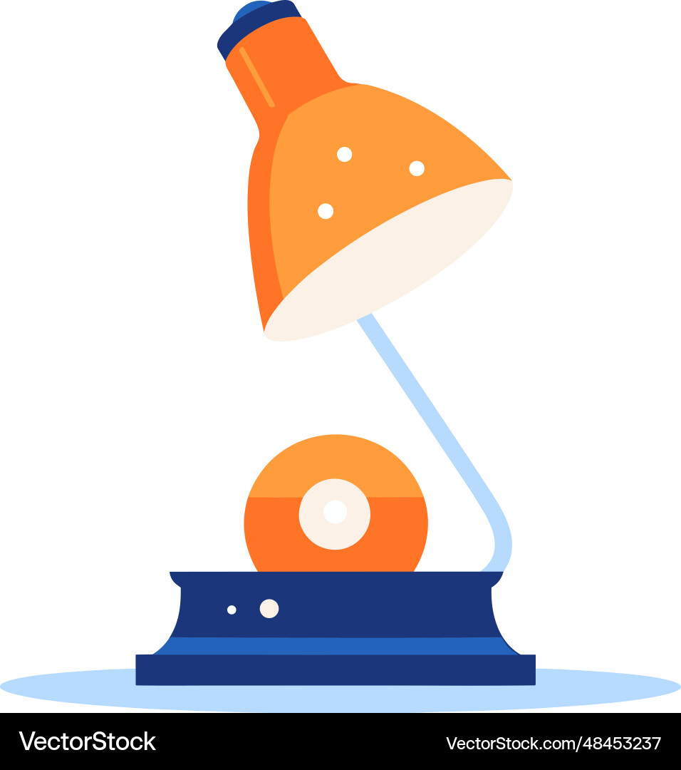 Lamp on office desk in ux ui flat style Lamp on office desk in ux ui flat style Vector Image