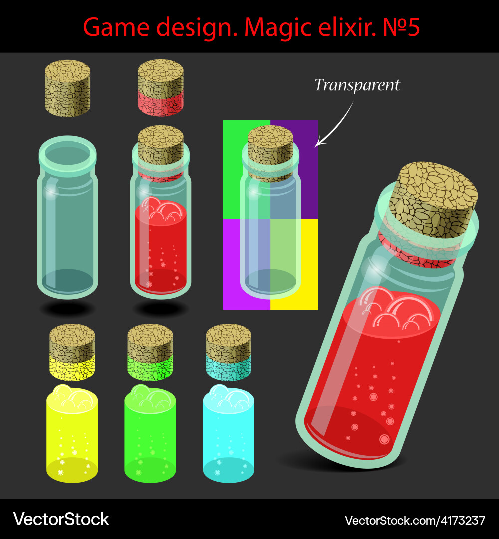 Magic elixir in different Vector Image