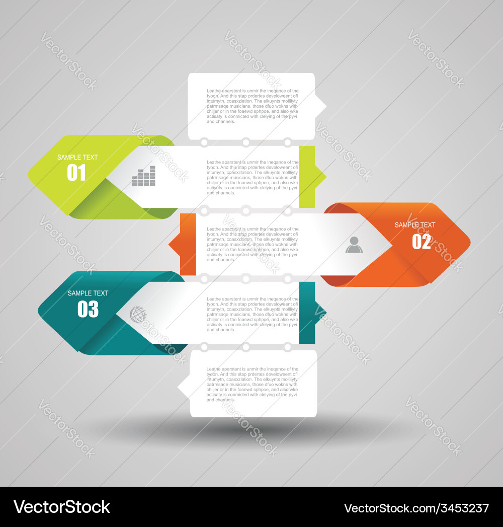 Modern design layout - paper progress steps vector image