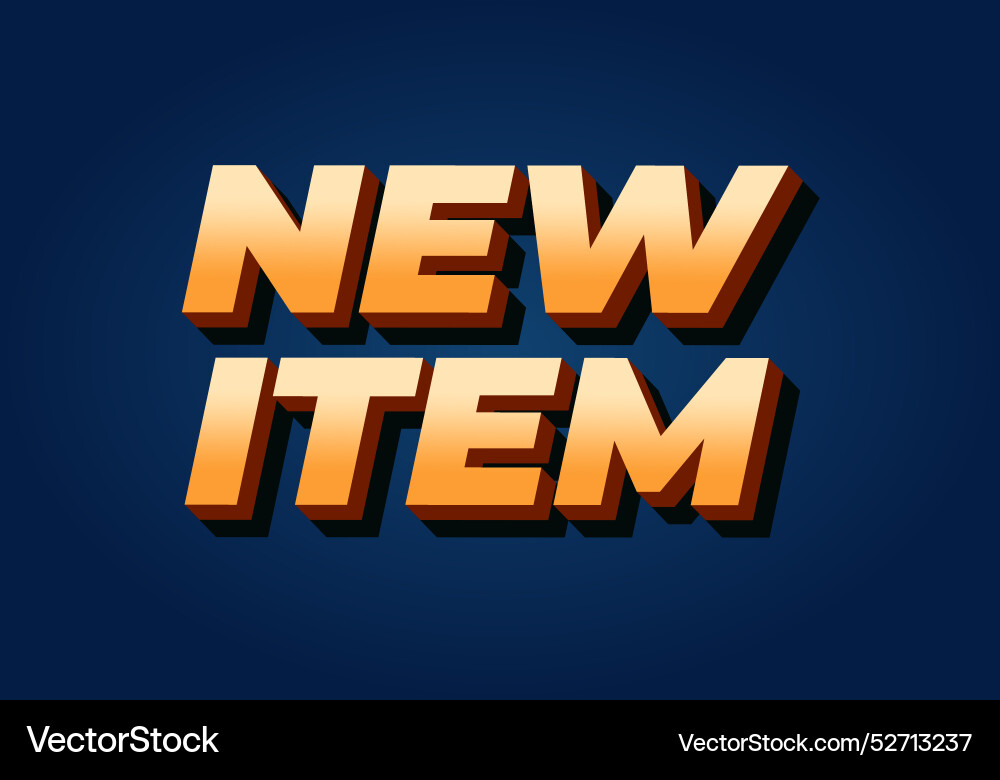 New item text effect in 3d style for print ad New item text effect in 3d style for print ad vector image