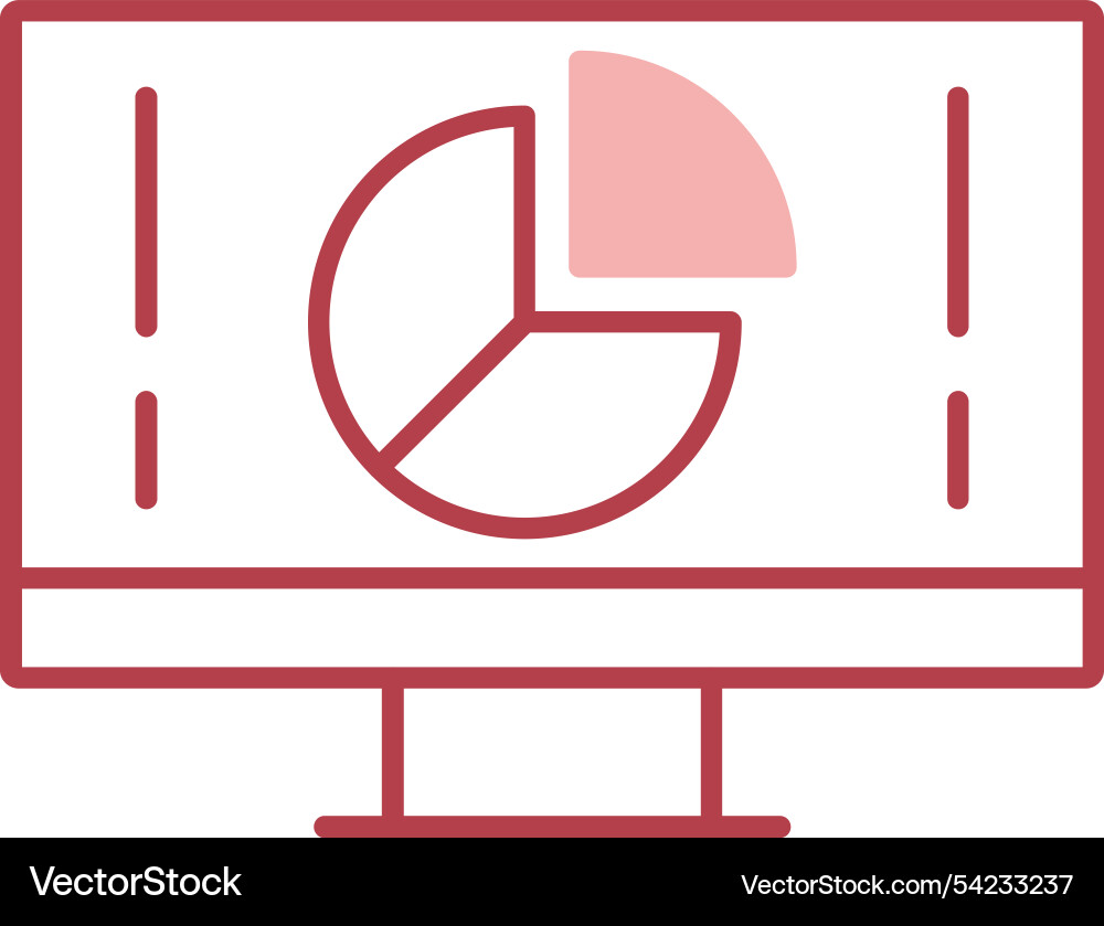 Pie chart line fill icon Vector Image