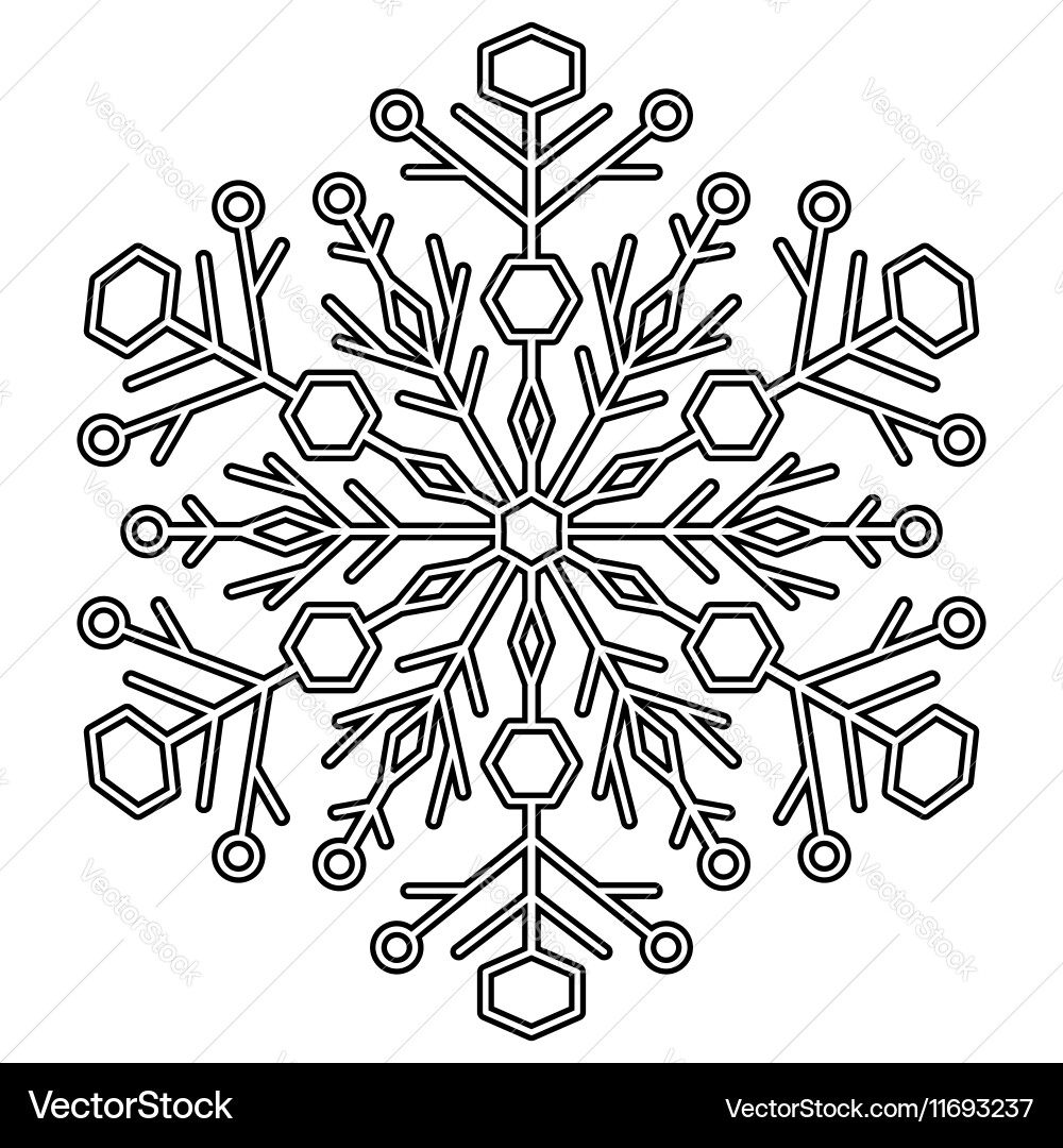 Pretty round snowflake Royalty Free Vector Image