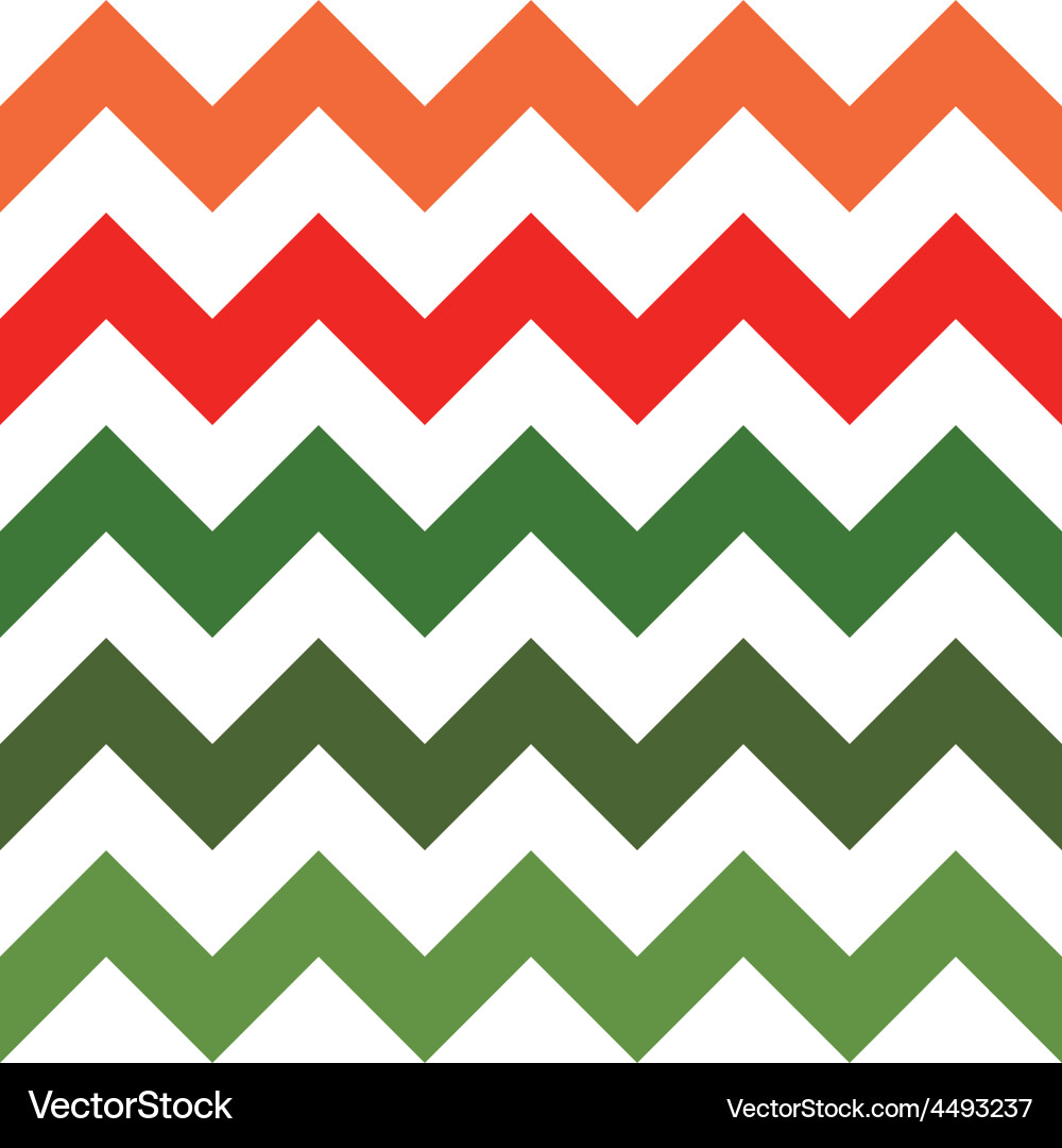 Red and green zigzag pattern vector image