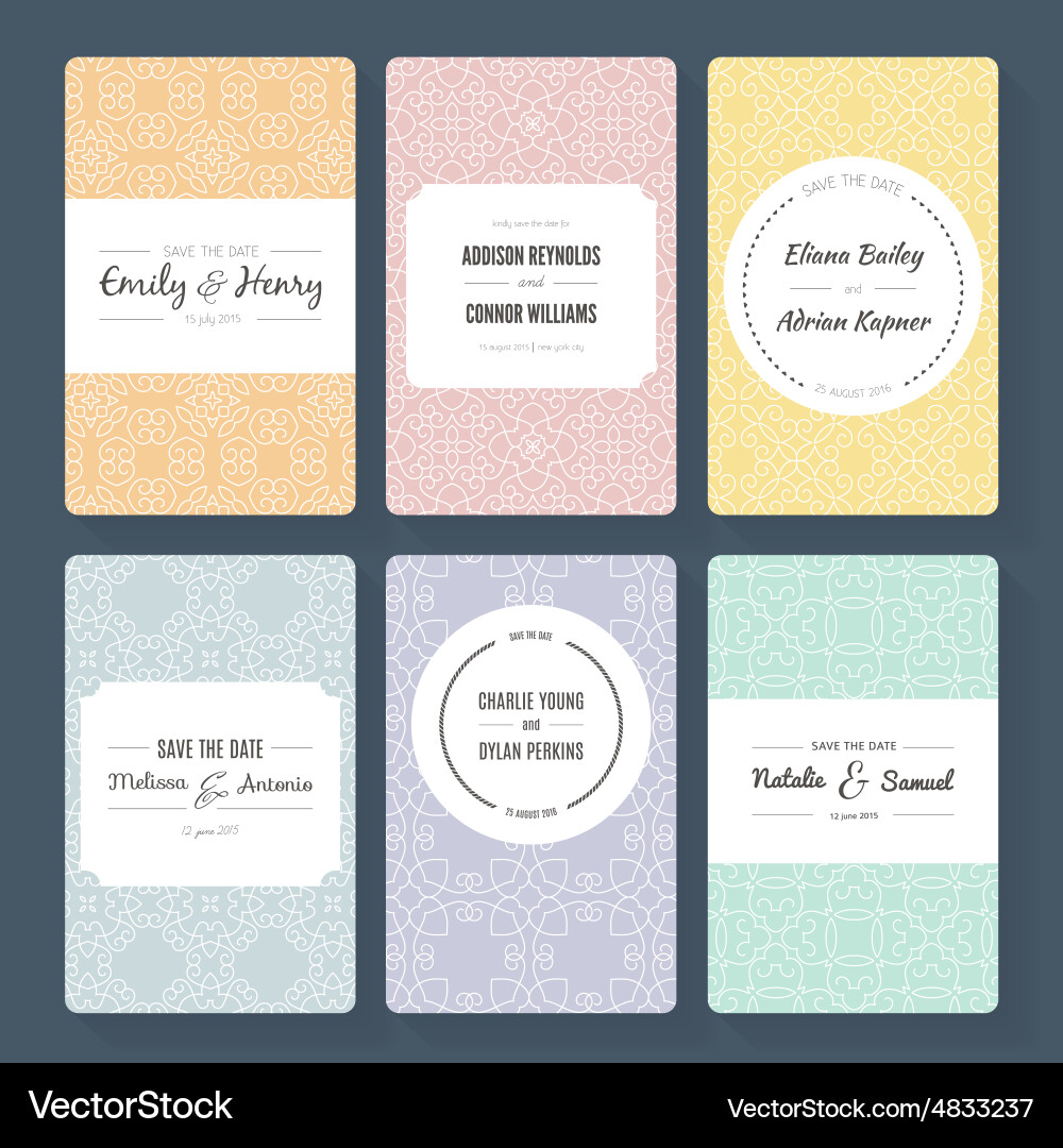 Save The Date Card Templates vector image
