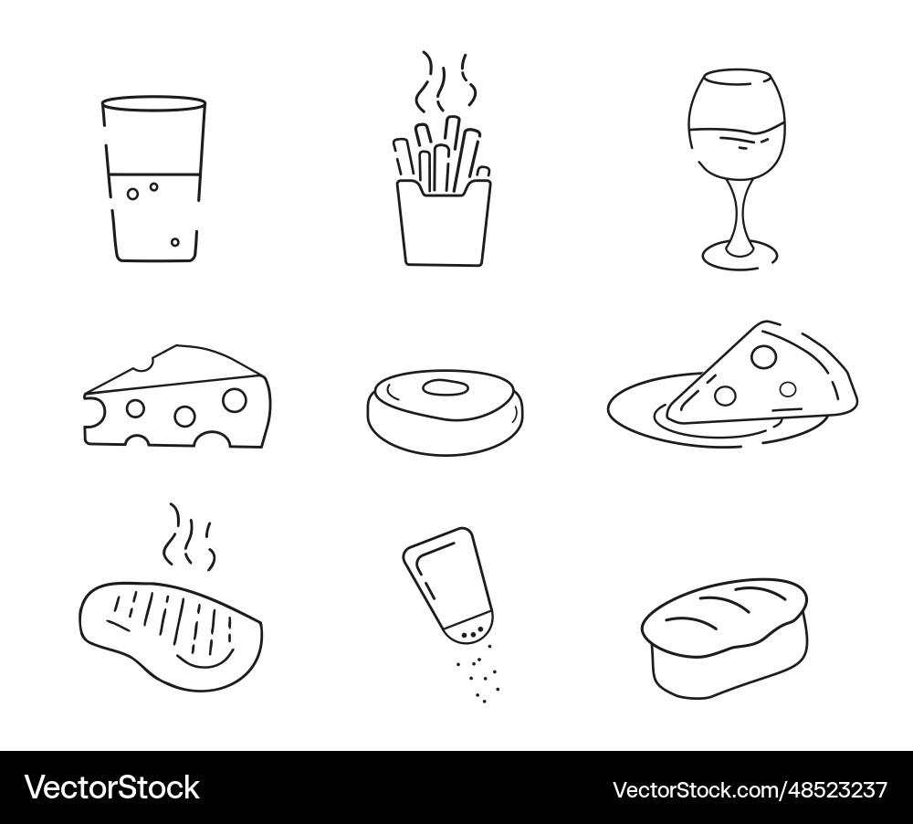 Set of food line icons Set of food line icons vector image