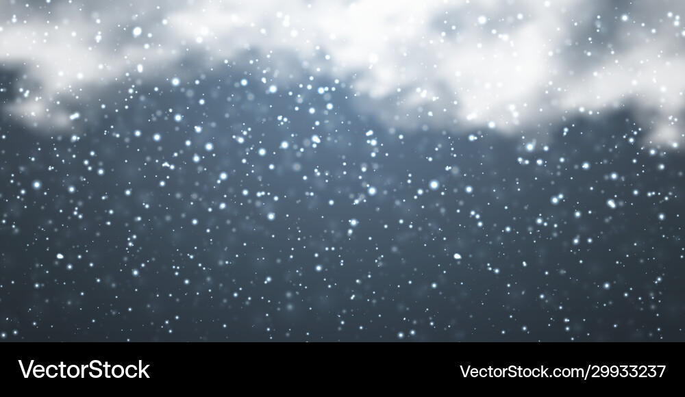 Snow with snowflakes and clouds on transparent Snow with snowflakes and clouds on transparent vector image