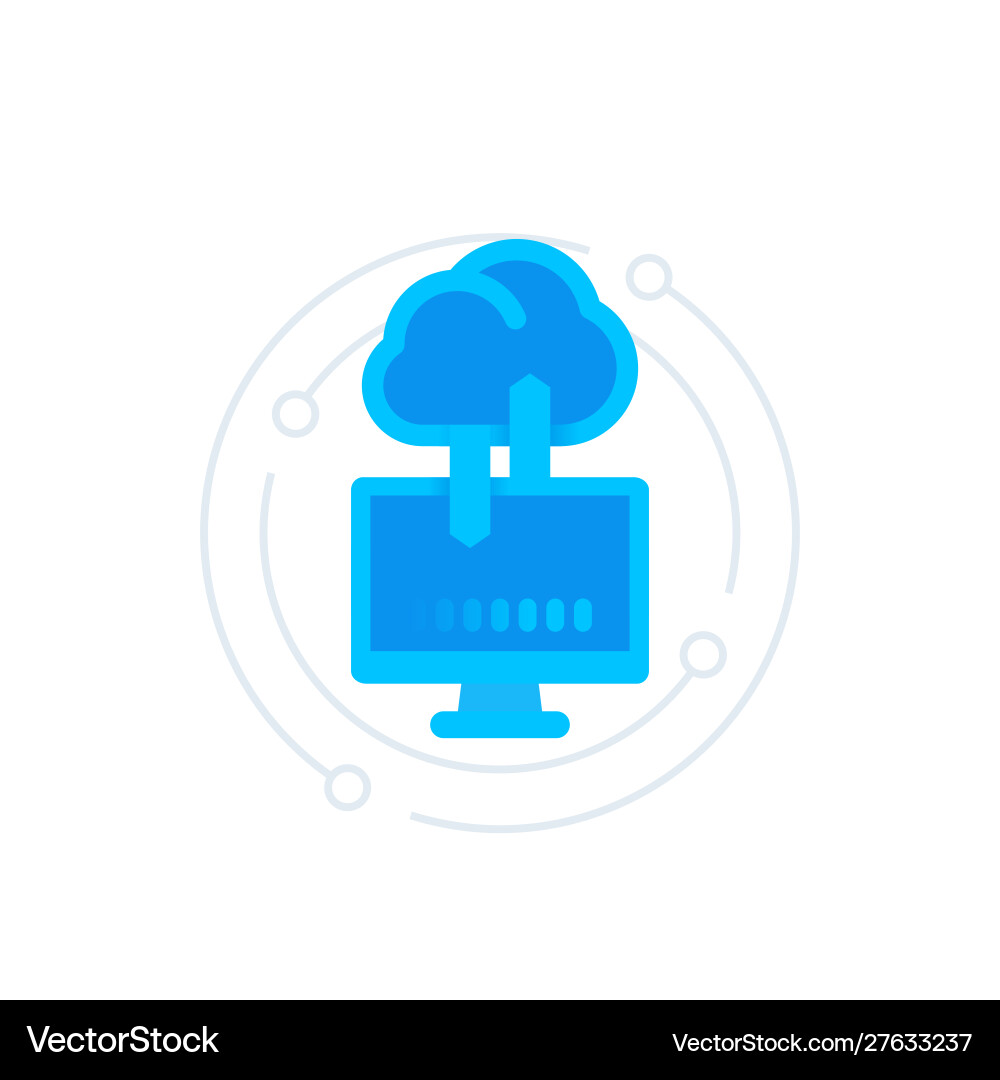 Sync with cloud icon data upload vector image