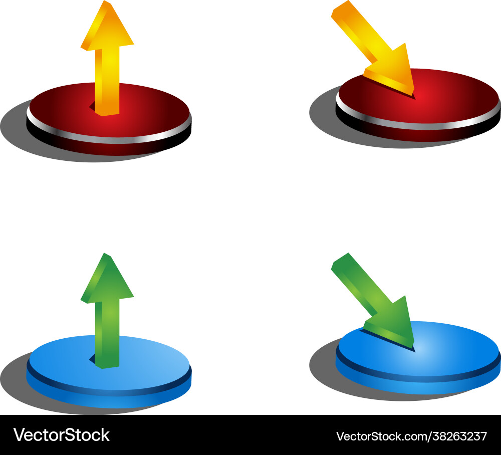 Upload and download buttons with arrow Vector Image
