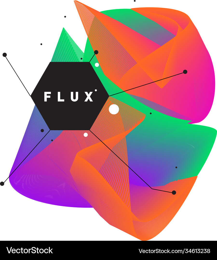 3d colorful wave background dynamic flux effect Vector Image