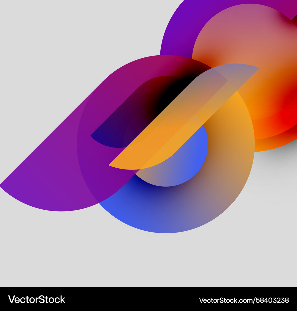 Abstract colorful shapes overlap creating dynamic Abstract colorful shapes overlap creating dynamic Vector Image
