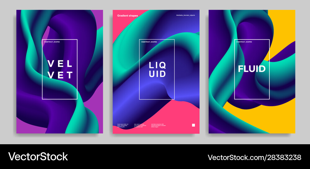 Abstract design templates with 3d flow shapes vector image