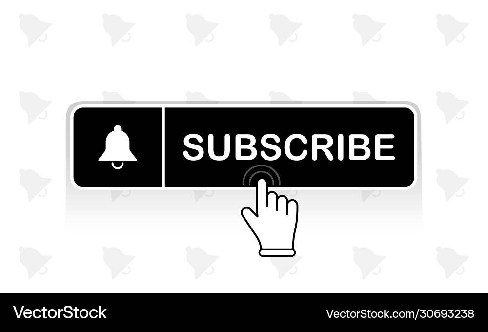 Black subscribe button with mouse pointer Black subscribe button with mouse pointer Vector Image