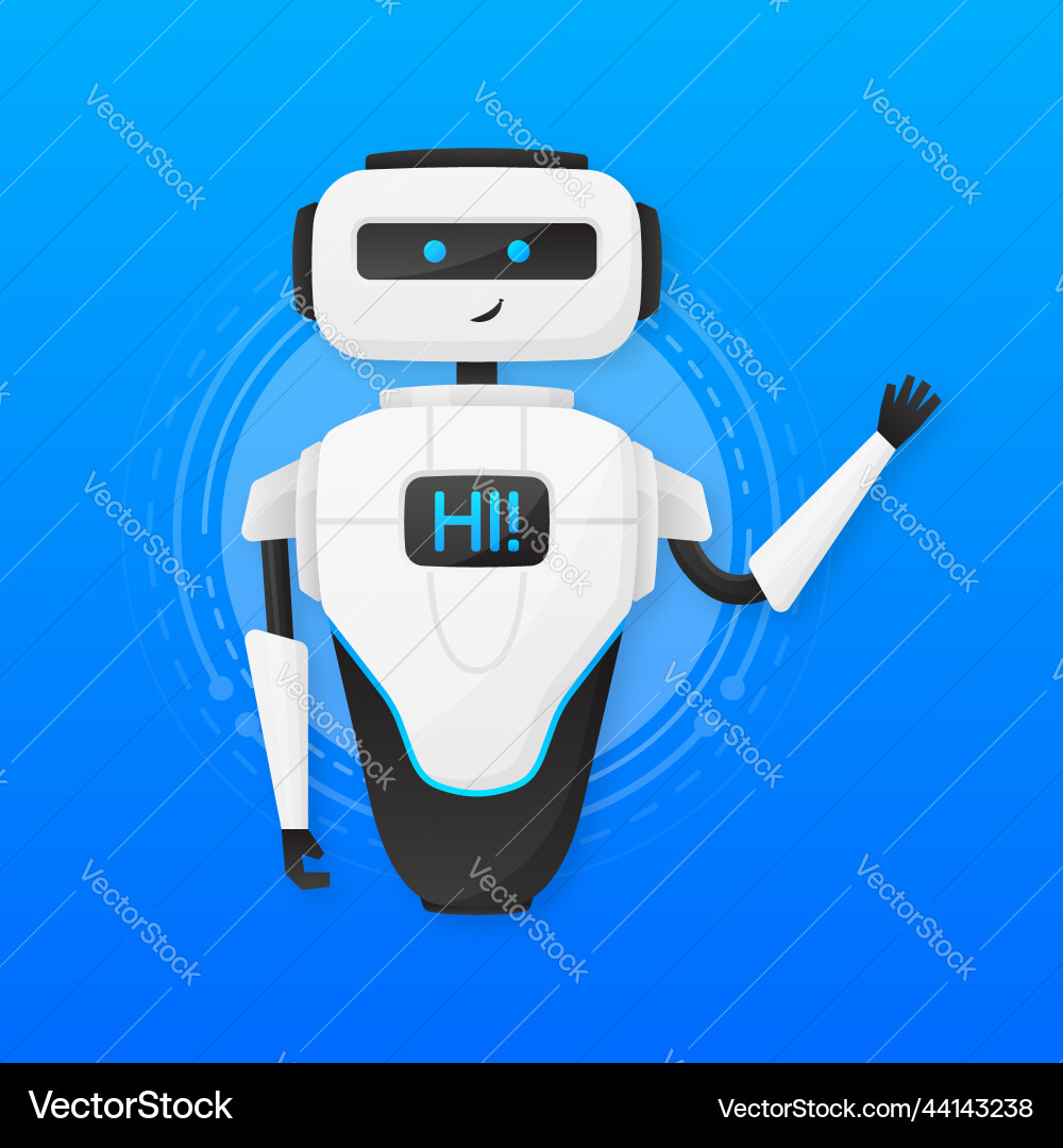 Bot says hello to users welcome Vector Image