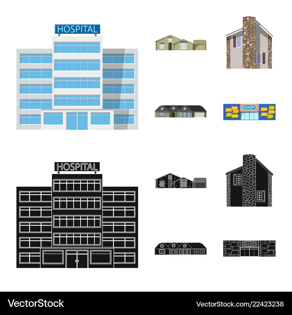 Building and front icon Building and front icon Vector Image