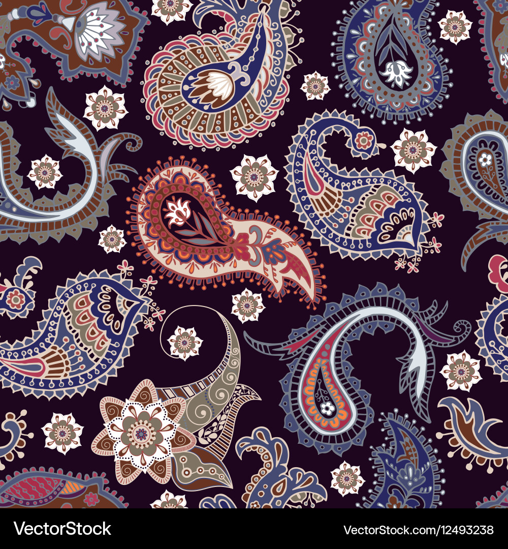 Colorful paisley seamless pattern original Vector Image