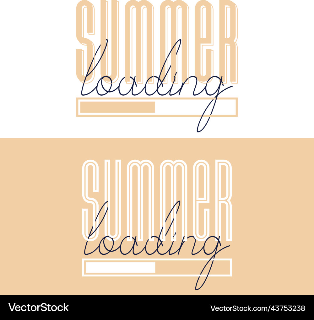 Conceptual hand drawn font phrase summer loading Vector Image