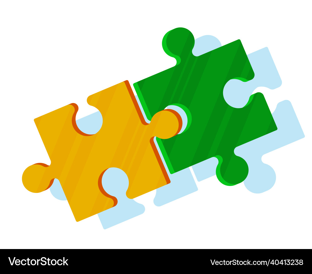 Connecting puzzle pieces symbol of teamwork Connecting puzzle pieces symbol of teamwork Vector Image