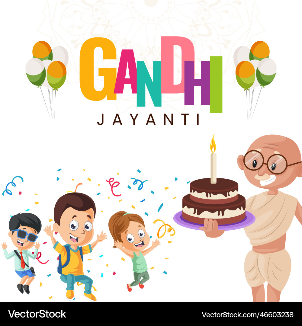 Creative gandhi jayanti 2nd october banner design Vector Image
