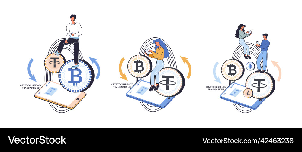 Cryptocurrency exchange platform and blockchain Vector Image