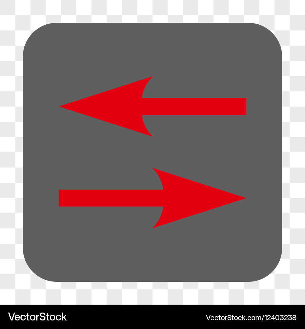 Horizontal exchange arrows rounded square button vector image