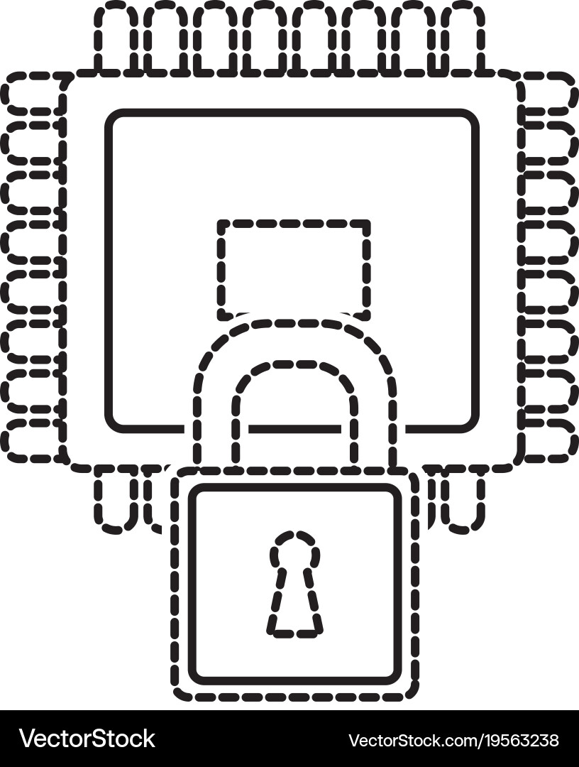 Isolated processor design Vector Image
