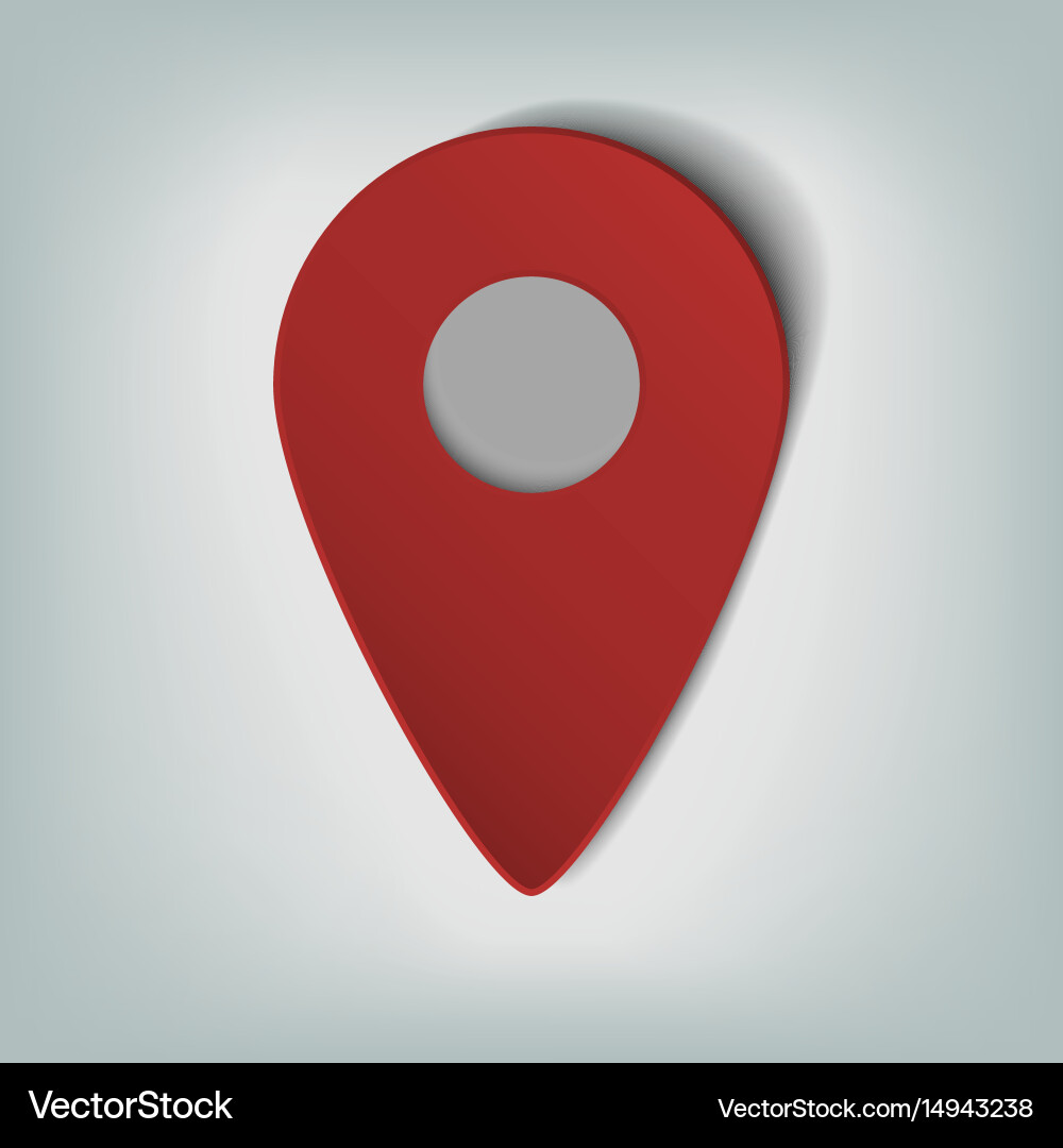 Map marker icon with an oval gradient in smooth vector image