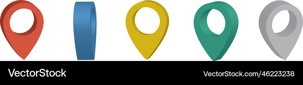 Map point of in different colors location pin iso Map point of in different colors location pin iso vector image