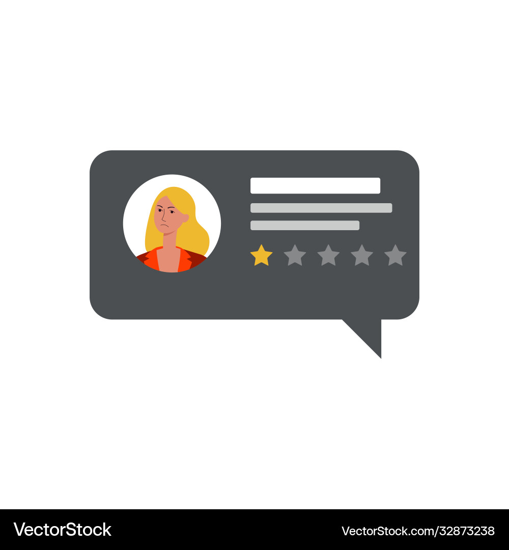 Negative comment and low rating feedback from Negative comment and low rating feedback from Vector Image