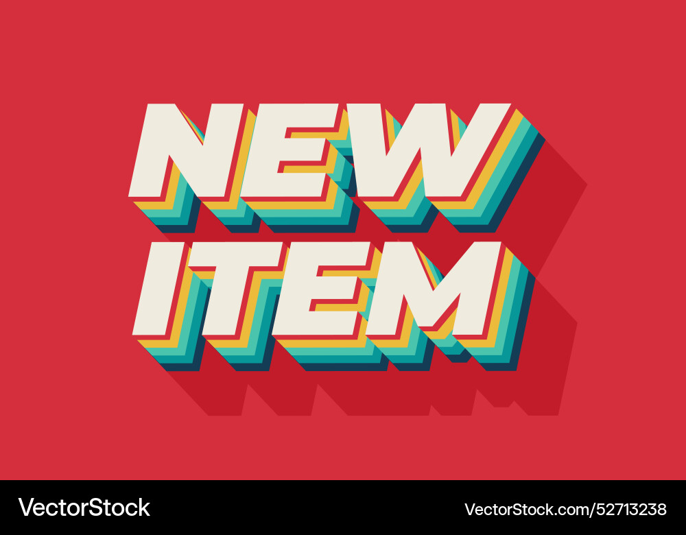 New item text effect in 3d style for print ad New item text effect in 3d style for print ad vector image