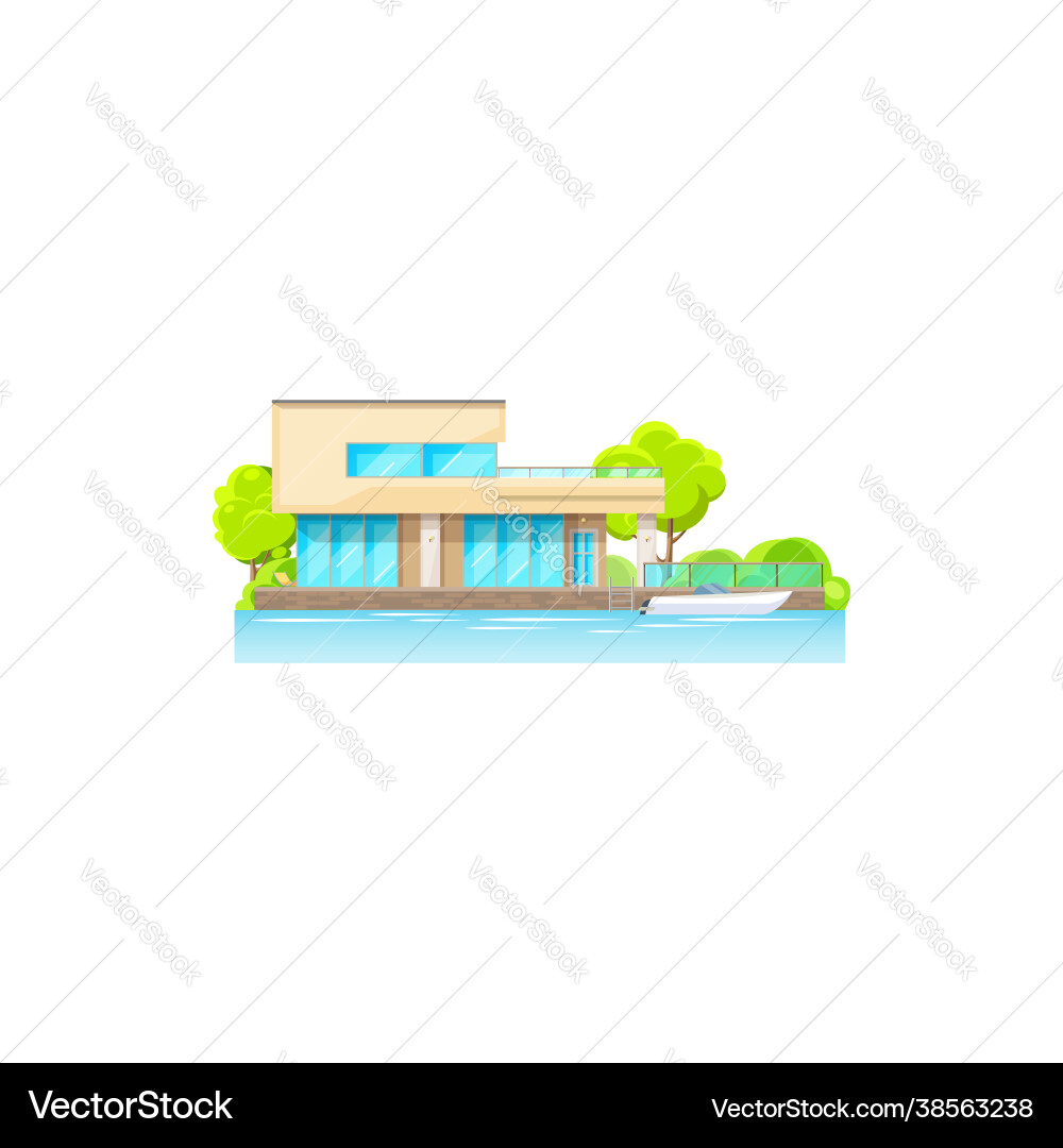 Privathaus Villa Ferienhaus in der Nähe von Wasser am Strand Privathaus Villa Ferienhaus in der Nähe von Wasser am Strand vektorbild