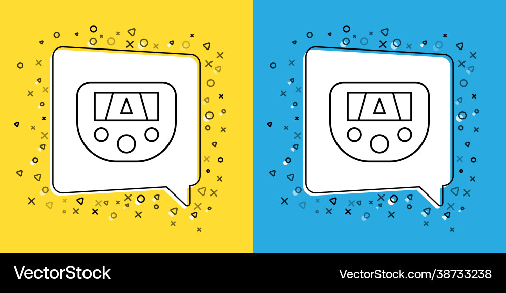 Set line gps device with map icon isolated Vector Image