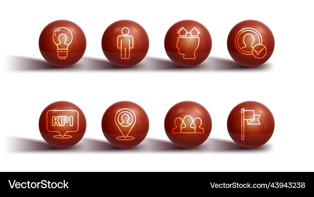Set line head with lamp bulb key performance Set line head with lamp bulb key performance vector image