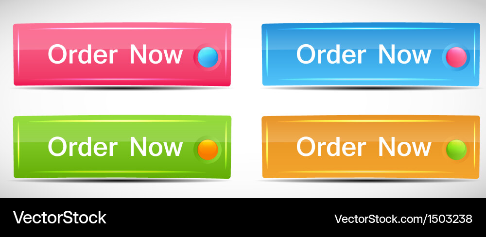 Shiny rectangle menu buttons vector image