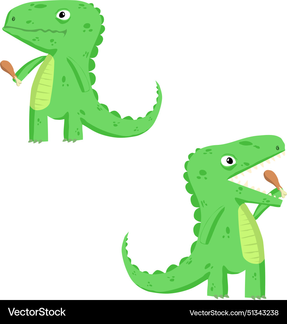 Two variants of donosauric with open and closed Vector Image
