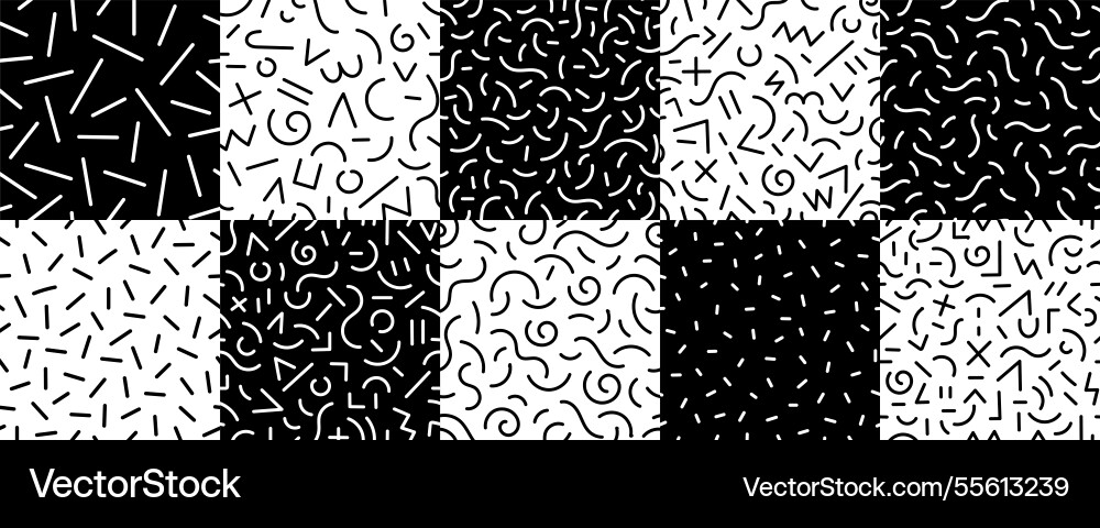 Abstract lines sign and symbols seamless pattern Abstract lines sign and symbols seamless pattern Vector Image