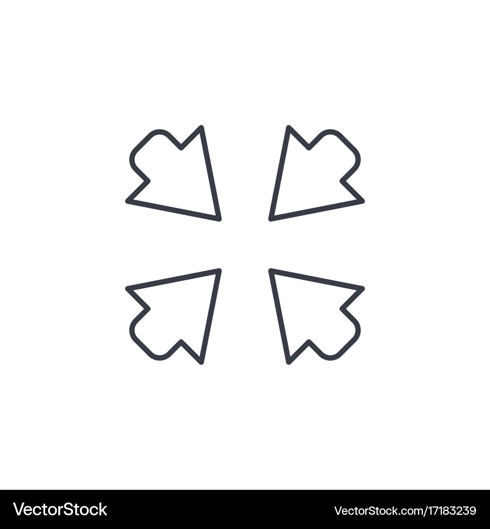 Arrows in the center thin line icon linear Vector Image