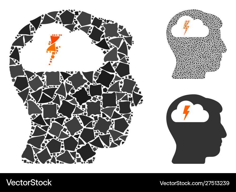 Brainstorming composition icon unequal elements Brainstorming composition icon unequal elements vector image