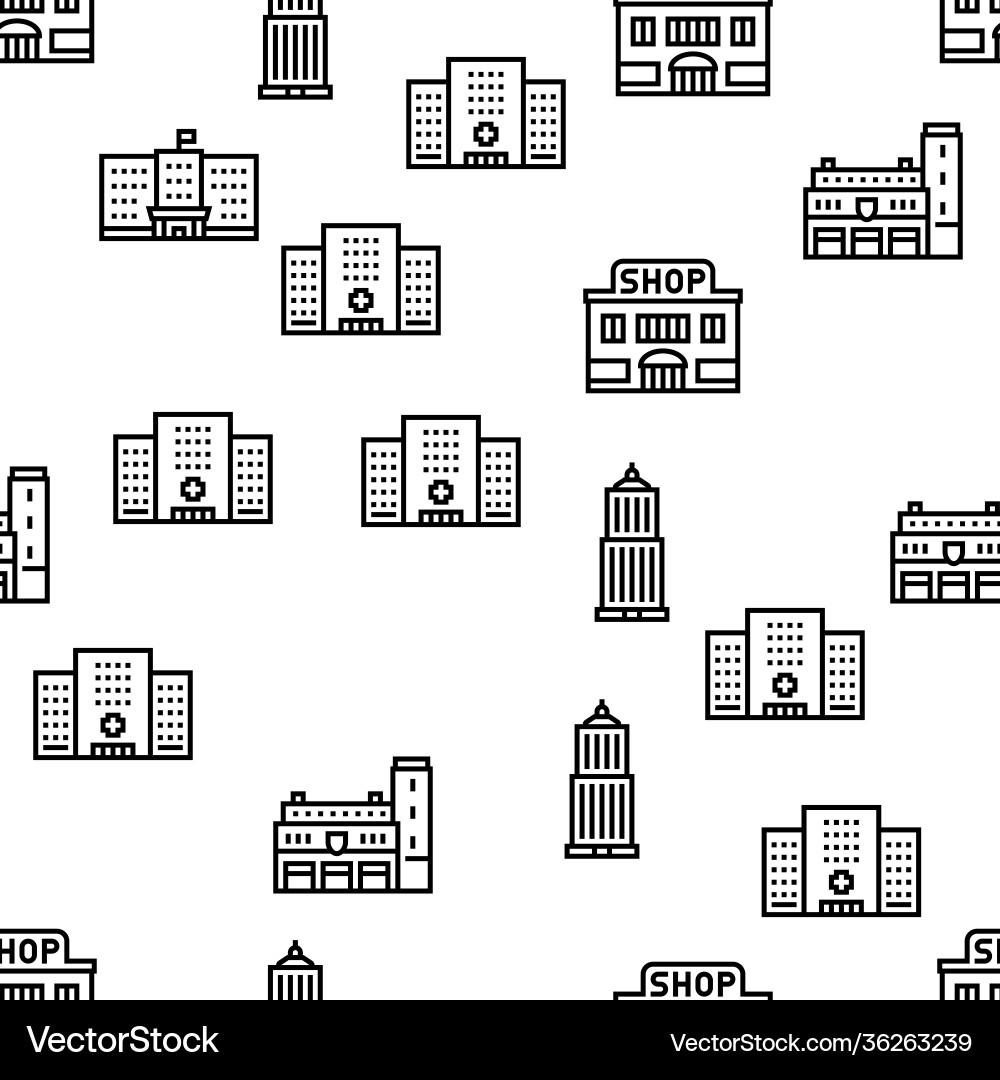 Building architecture seamless pattern Building architecture seamless pattern Vector Image