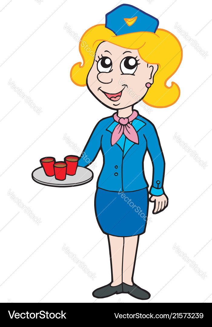 Cartoon stewardess Cartoon stewardess vector image