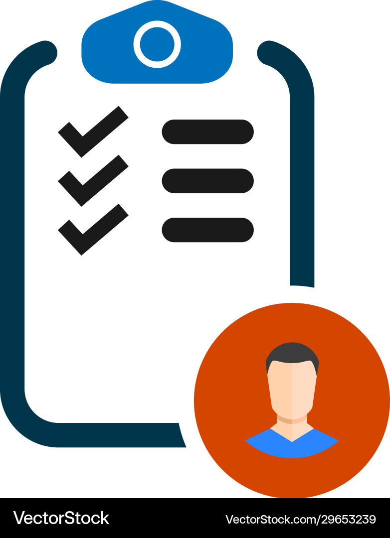 Checklist with icon man simple symbol eps10 Checklist with icon man simple symbol eps10 vector image