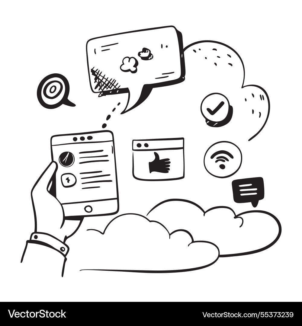 Cloud based communication tools with chat Cloud based communication tools with chat vector image