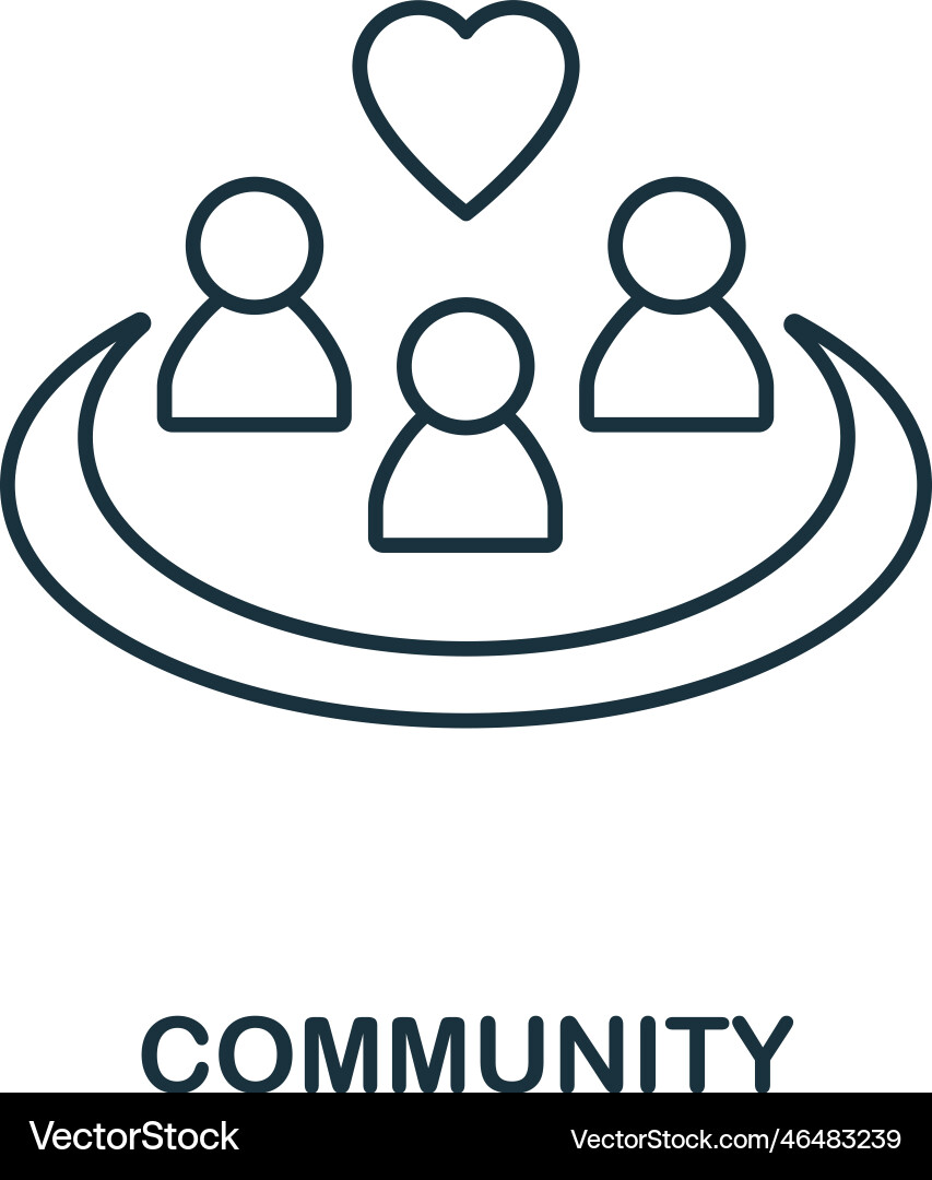 Community line icon simple element from social Community line icon simple element from social vector image