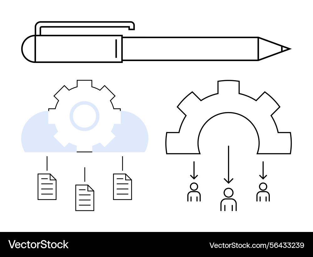 Concept of workflow and productivity with gear Concept of workflow and productivity with gear vector image